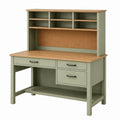 Bureau avec étagères 120 x 60 x 150 cm en panneaux de bois vert et brun style atelier
