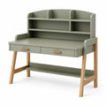 Bureau secrétaire 120 x 60 x 150 cm en bois vert sauge avec rangement style scandinave