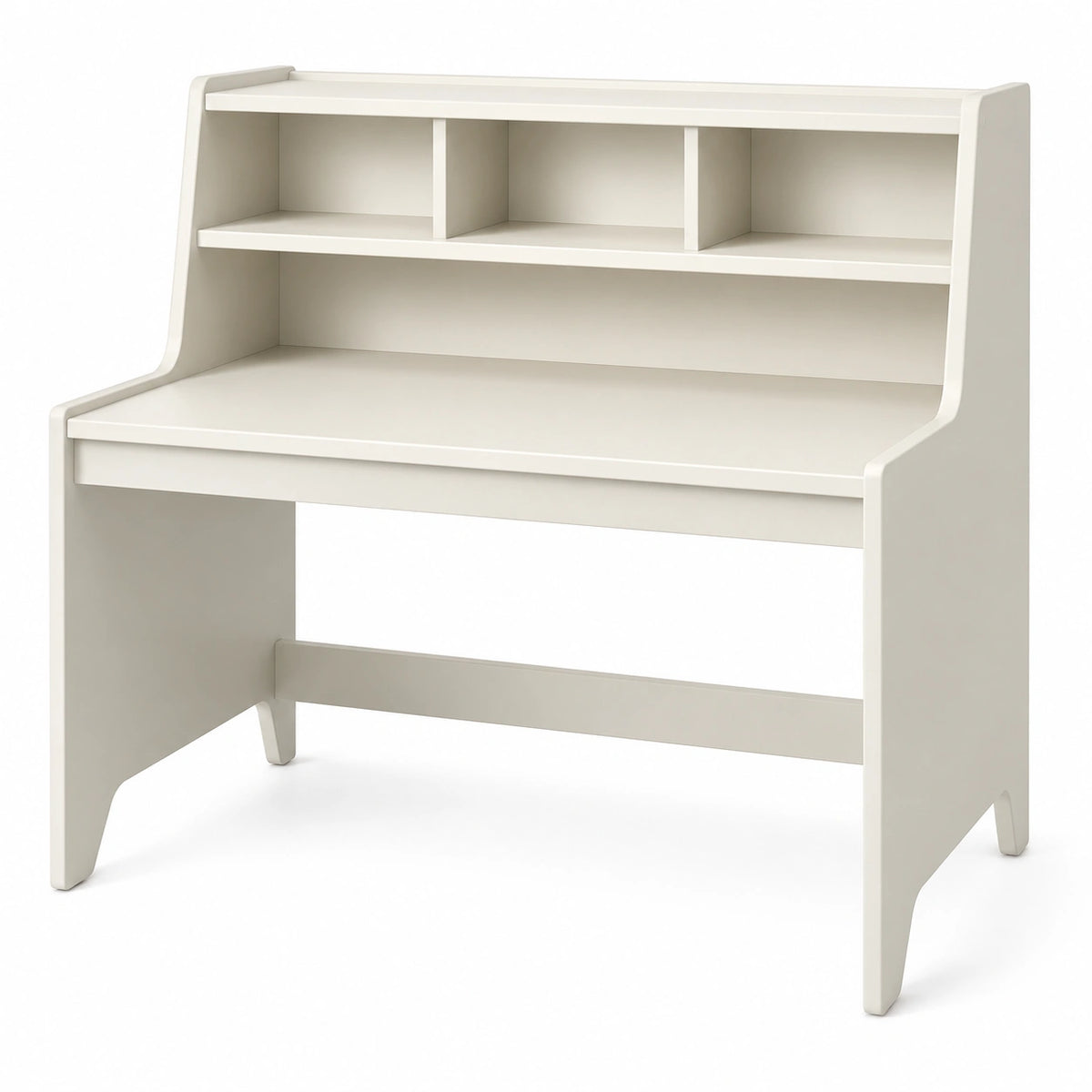 Bureau avec étagères 100 x 55 x 105 cm en panneaux de bois blanc style moderne fonction rangement