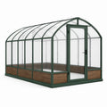 Serre de jardin 300 x 200 x 220 cm en aluminium et panneaux transparents vert foncé avec porte
