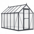 Serre de jardin 244 x 192 x 202 cm aluminium noir polycarbonate toit à pignon