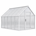 Serre de jardin 190 x 190 x 195 cm en aluminium et polycarbonate translucide - toit incliné