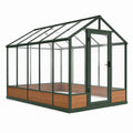 Serre de jardin 300 x 190 x 200 cm en aluminium vert foncé avec panneaux transparents et porte