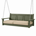 Canapé suspendu 3 places 180 cm en bois vert avec chaînes style classique