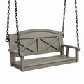 Balancelle de jardin 127 x 65 x 60 cm en bois gris avec chaînes style rustique