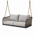 Balancelle suspendue 2 places 160 x 80 x 180 cm en métal et corde gris style bohème