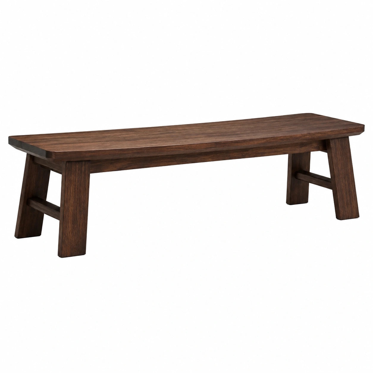 Banc 180 x 40 x 45 cm en bois brun foncé style rustique