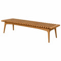 Banc 180 x 40 x 45 cm en bois marron à lattes style contemporain