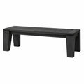 Banc en bois noir 120 x 35 x 45 cm - style contemporain