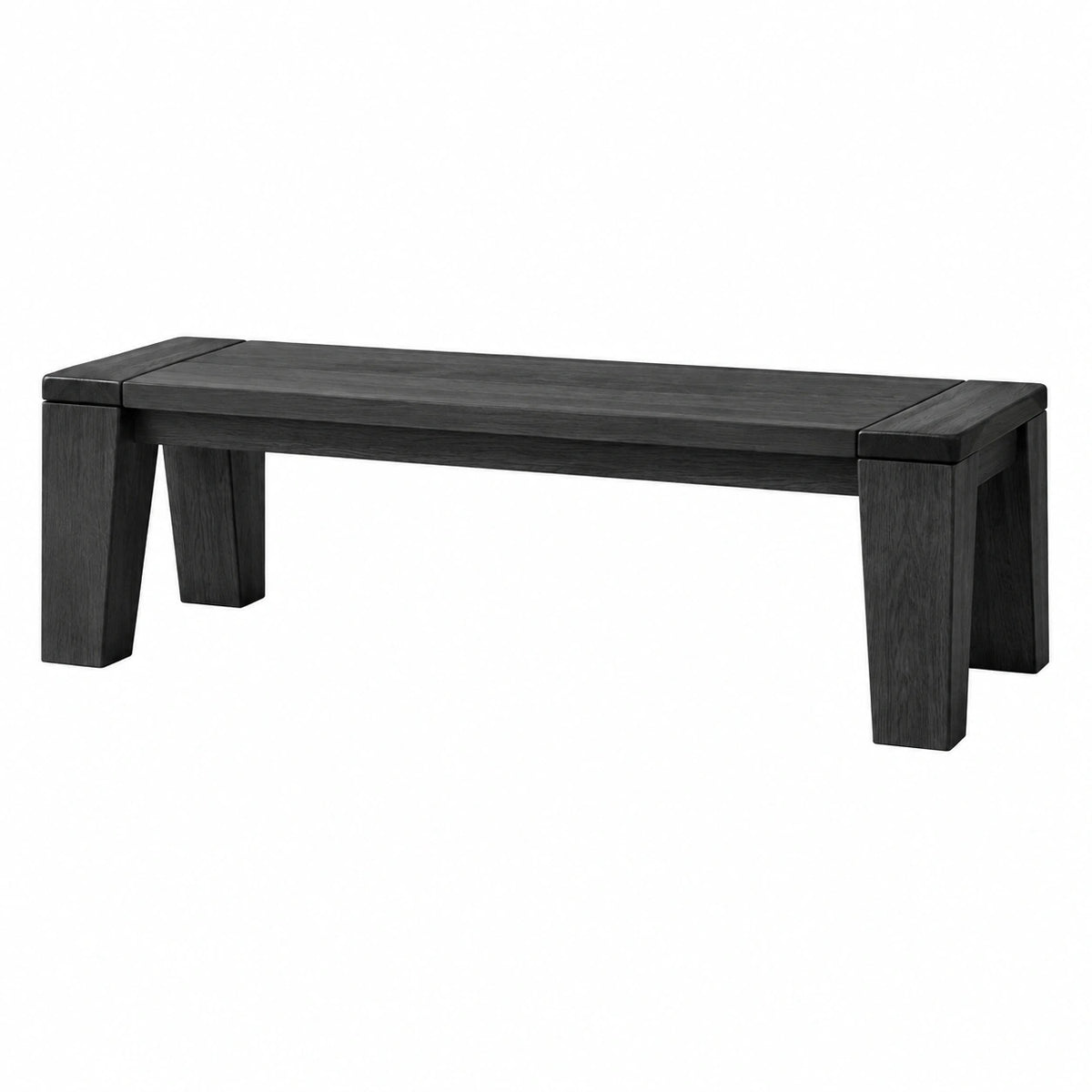 Banc en bois noir 120 x 35 x 45 cm - style contemporain
