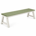 Banc de jardin 180 x 40 x 45 cm en bois vert et blanc à lattes