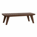 Banc de jardin 120 x 40 x 45 cm en bois brun à lattes style contemporain