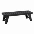 Banc 150 x 40 x 45 cm en bois noir pour entrée style rustique à lattes