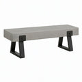 Banc 120 x 40 x 45 cm effet béton gris avec pieds en métal noir style industriel