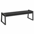 Banc de jardin 150 x 40 x 45 cm en bois et métal noir style industriel